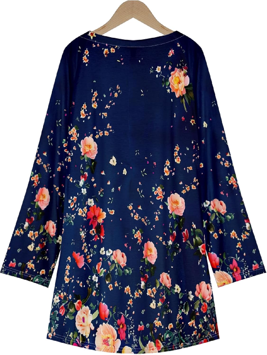 ZOCANIA Boho Tops for Women Long Sleeve Bohemian Floral Tunic Blouses Plus Size Flower Clothes Fall T-Shirts Sweatshirts - Image 3