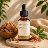 Óleo Vegetal Puro Natural de Mirra Produto Vegano na pele, couro cabeludo, Aroom - 30ml