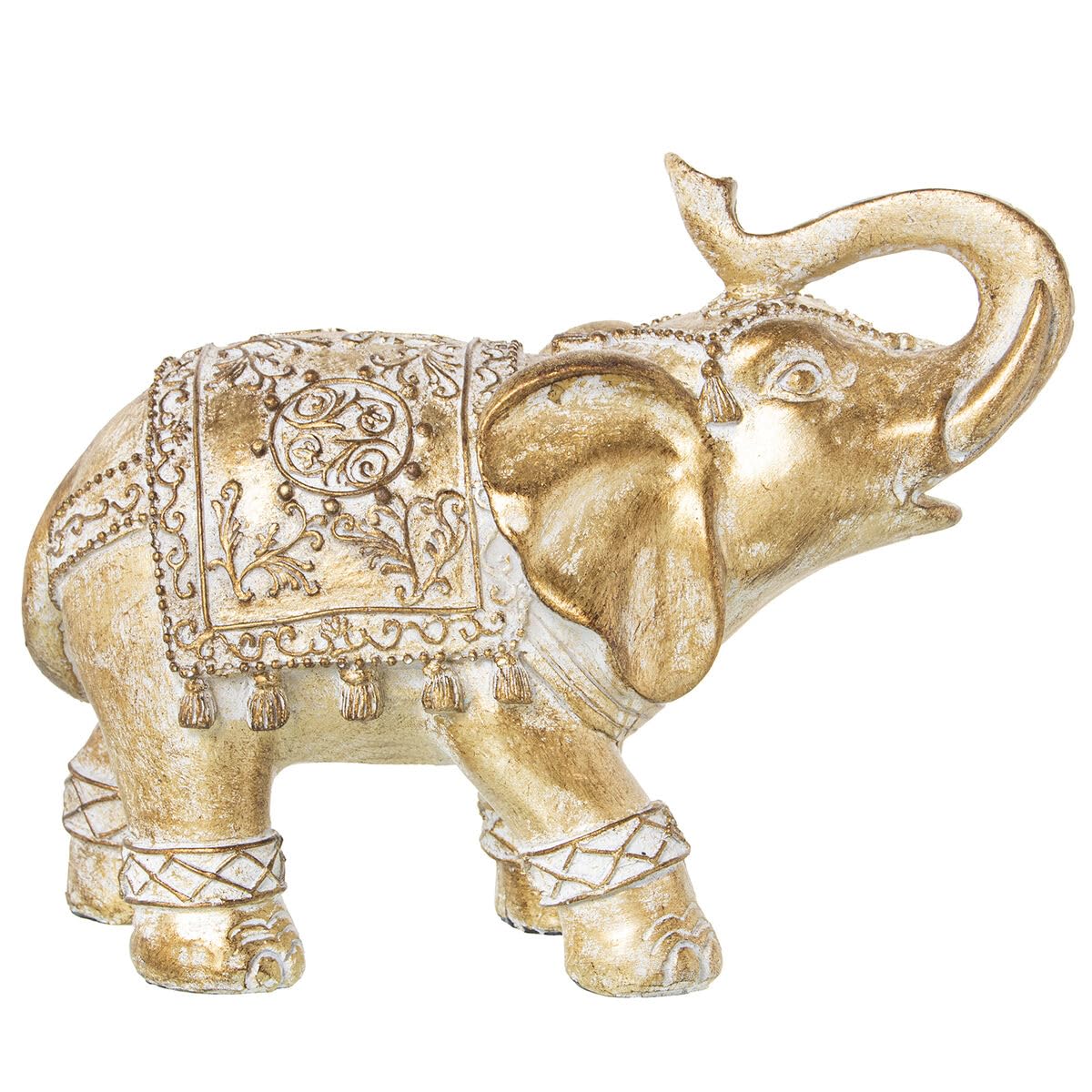 Alexandra House Living Decorative Figure Gold Acrylic Plastic Melamine Elephant 23 x 10 x 18 cm