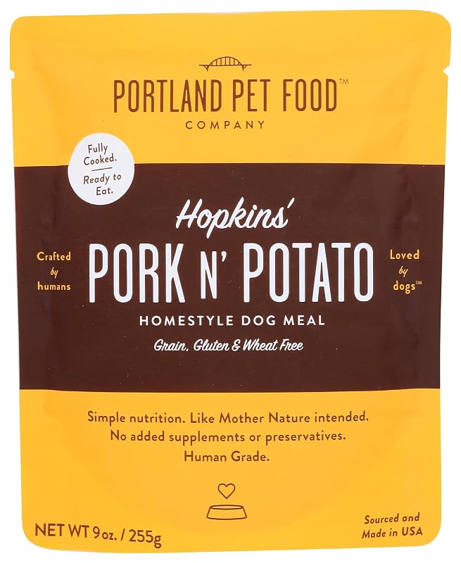 Ração úmida para cães Hopkins' Pork N' Potato com carne suína e batata CRAFTED BY HUMANS LOVED BY DOGS 255 g