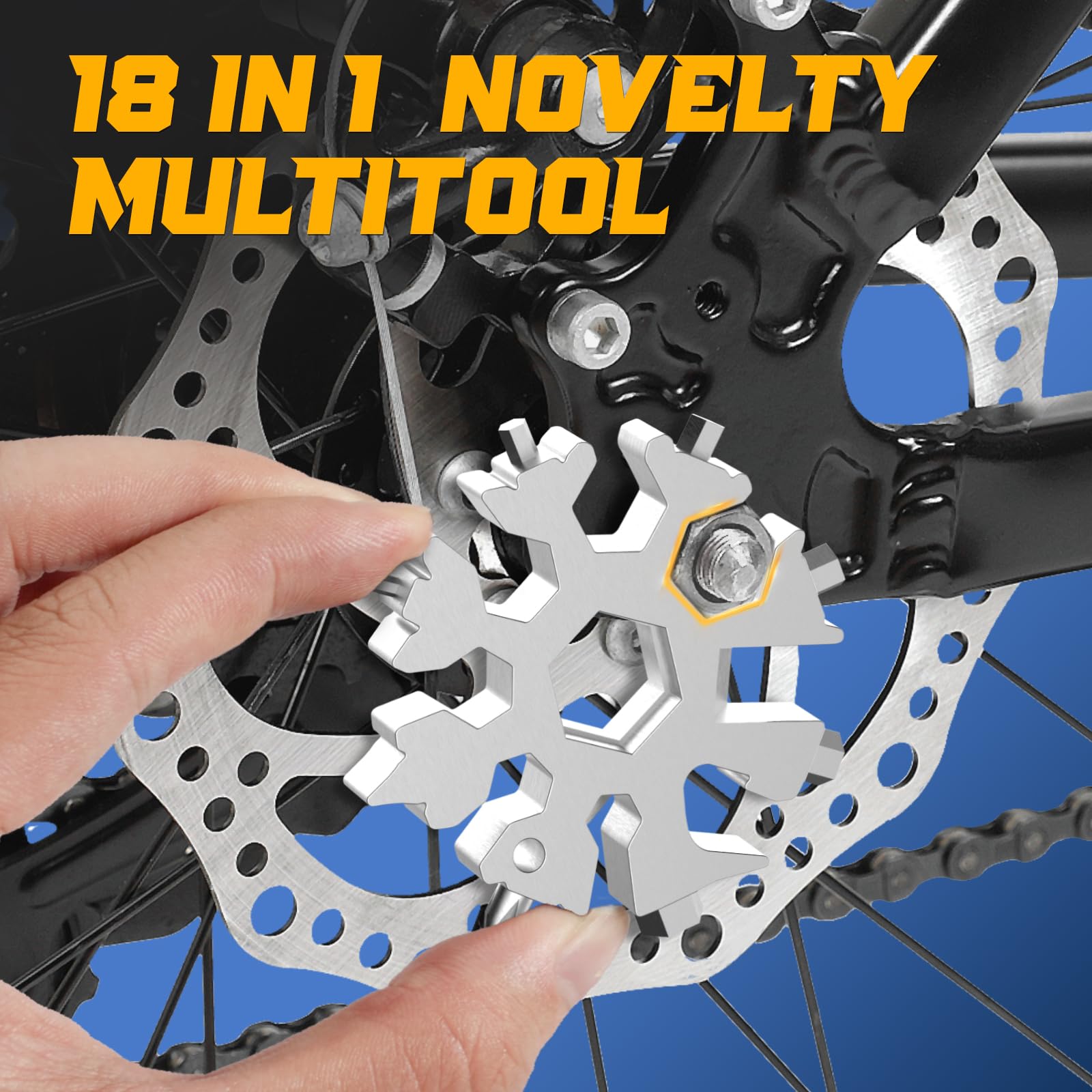 Snowflake Multi-Tool 18-in-1 - Stocking Stuffer Gift For Men, Christmas Tree Decoration, Silver Stainless Steel - View #12