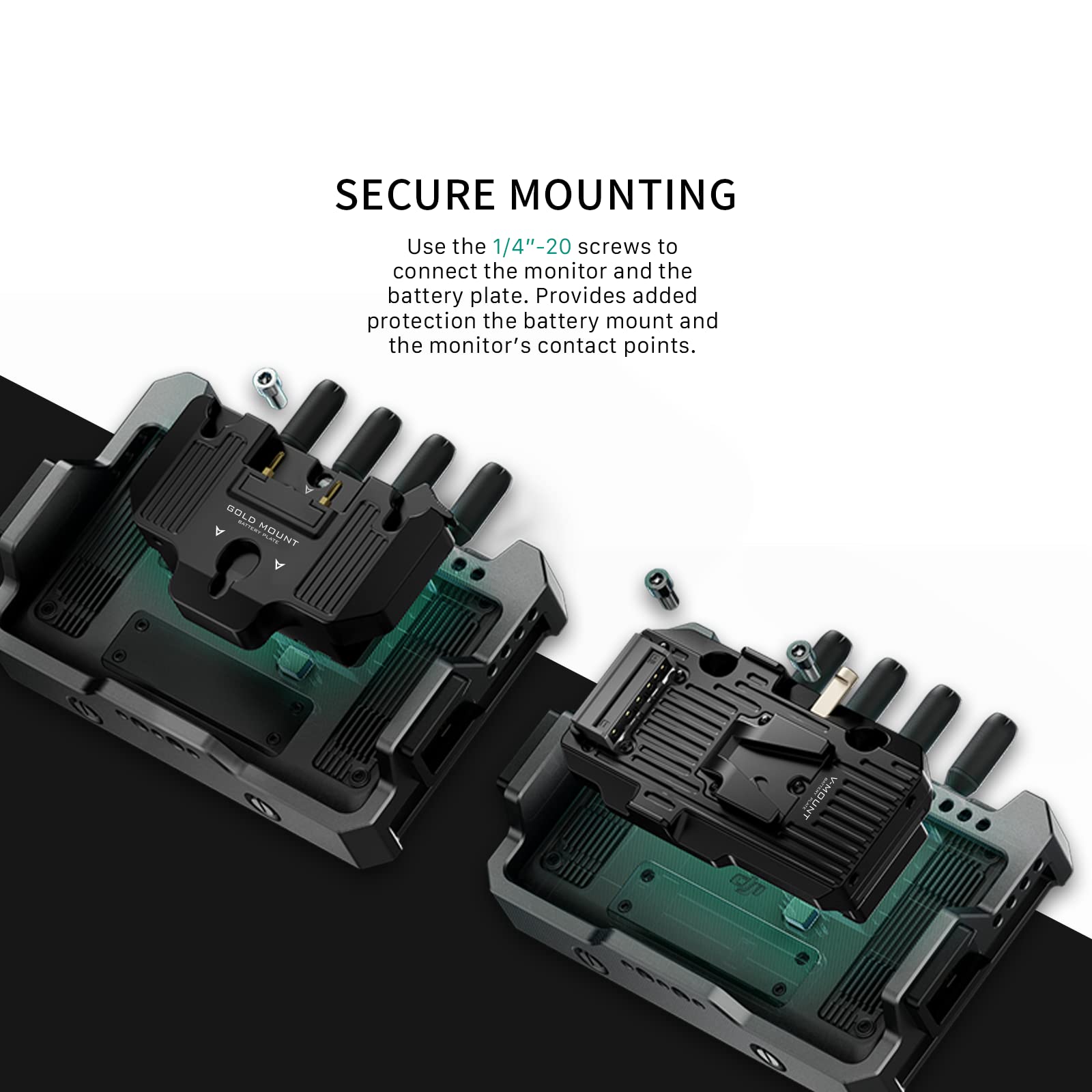 Tilta Battery Plate per DJI Monitoraggio remoto ad alto luminoso Utilizzare kit di film per accessori per accessori per telecamera da 1/4 ”-20-V Monte TGA-HRM-BTP-V