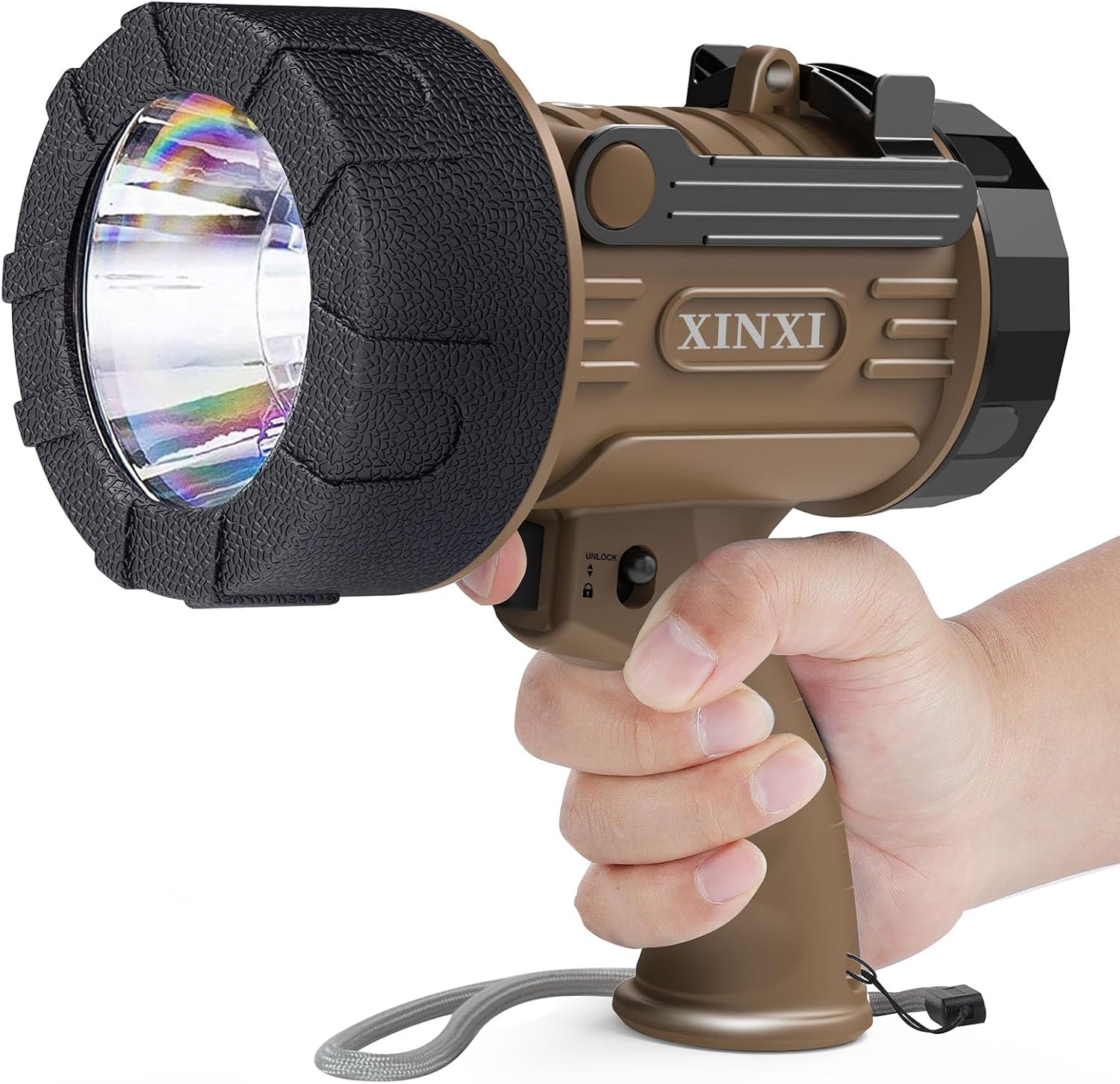 Red 1000000 Rechargeable Spotlight Flashlight XINXI - 1000000 Lumens, IP67 ...