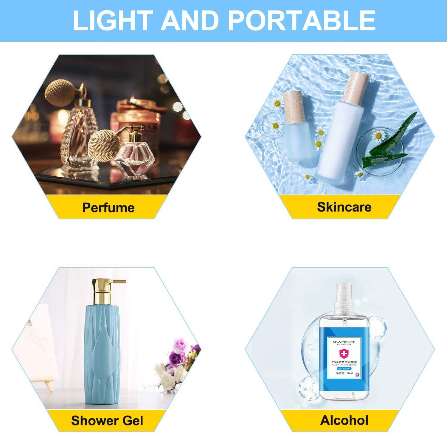 Flacon Vaporisateur Vide 100 Ml - Plastique Transparent Rechargeable - Pour Parfum, Cosmétique, Voyage - Pompe Fine Brume - Couleur Aléatoire - 3