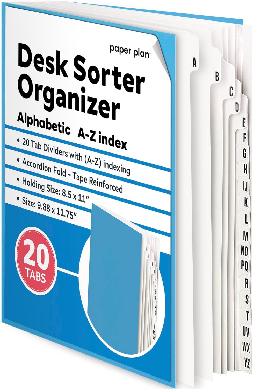 Alphabetical File Organizer File Sorter AZ Accordion File