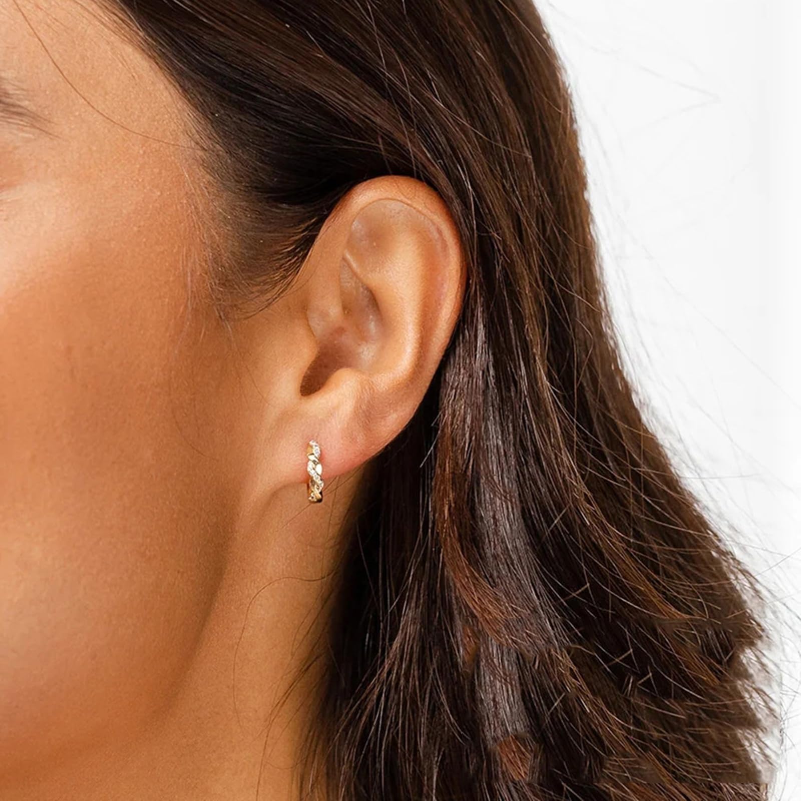 Orecchini Argento 925 Zircone Mosaico Di Forma C Oro Orecchini Da Donna A Cerchio