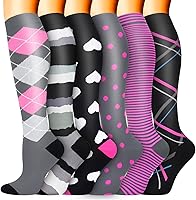 Vista 31 de Sooverki - Calcetines de compresión de cobre para circulación, para mujeres y hombres, 6 pares, para correr, atletismo, medicina, enfermería, viajes