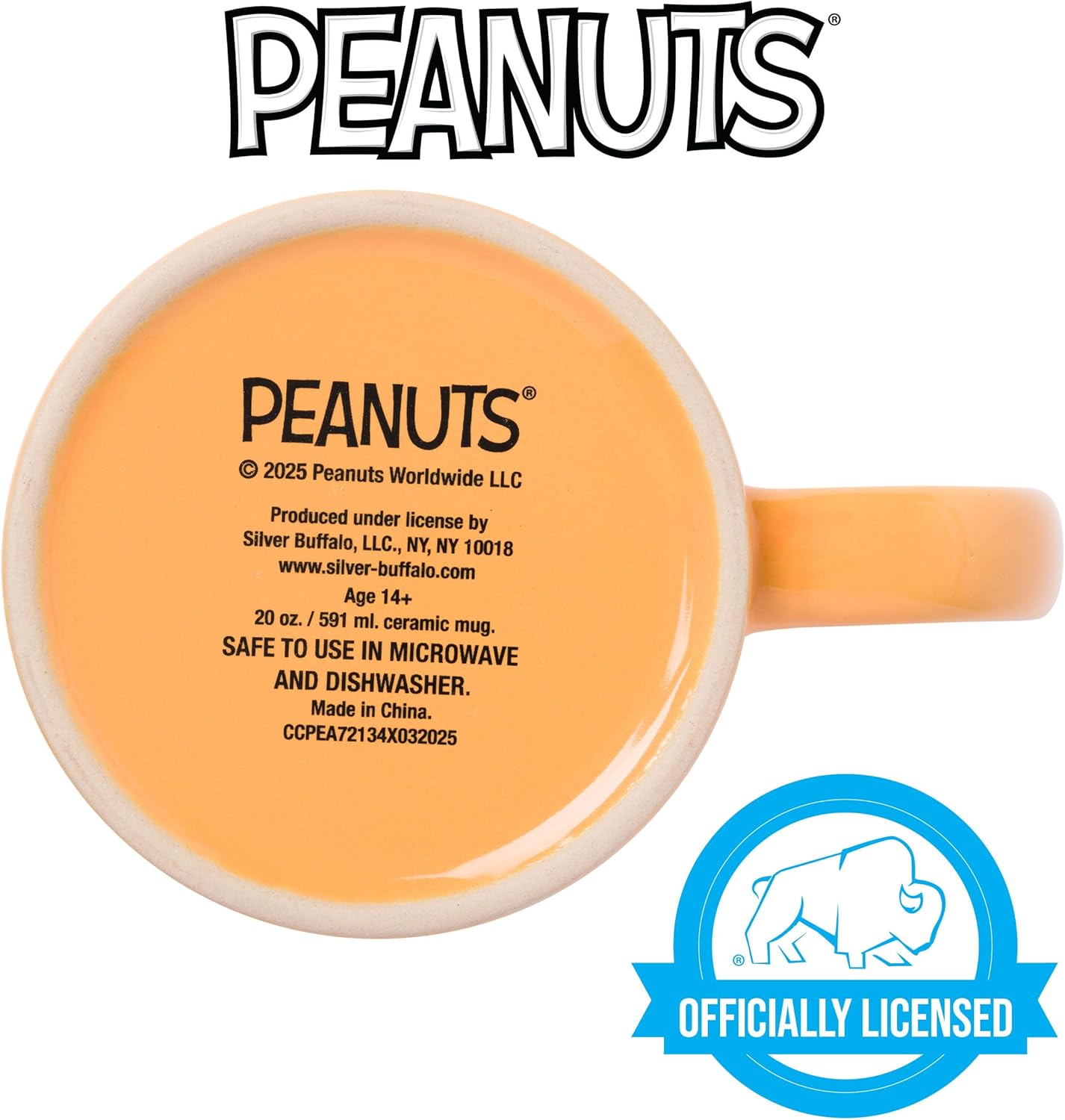 Silver Buffalo Peanuts Halloween Featuring Snoopy and Woodstock in Mummy Costume Wax Resist Ceramic Mug, 20 Ounces - Image 4