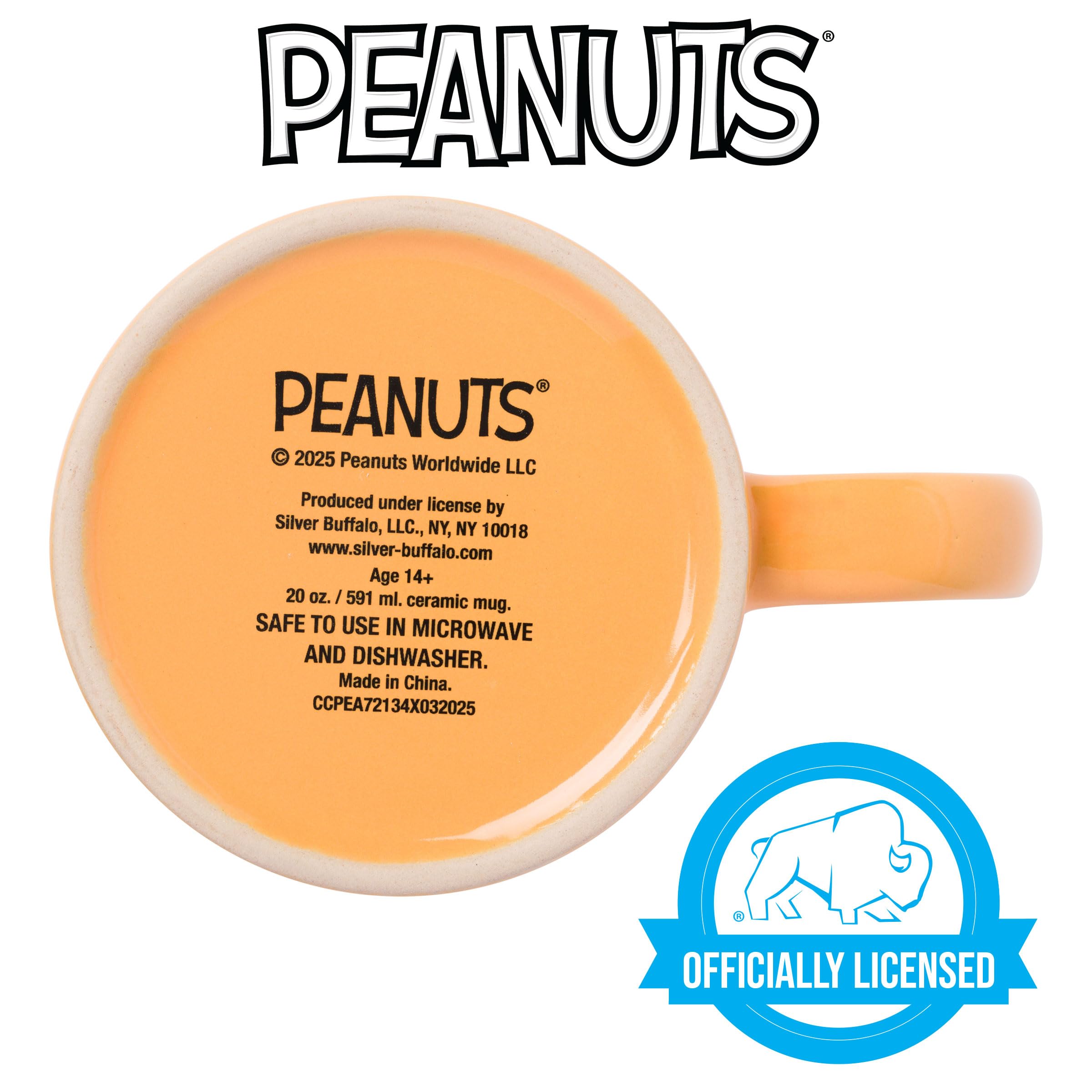 Amazon.com | Silver Buffalo Peanuts Mummy Wax Resist Ceramic Mug