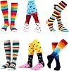 WeciBor Womens Funny Novelty Multi Colorful Pattern Cotton Knee High Socks
