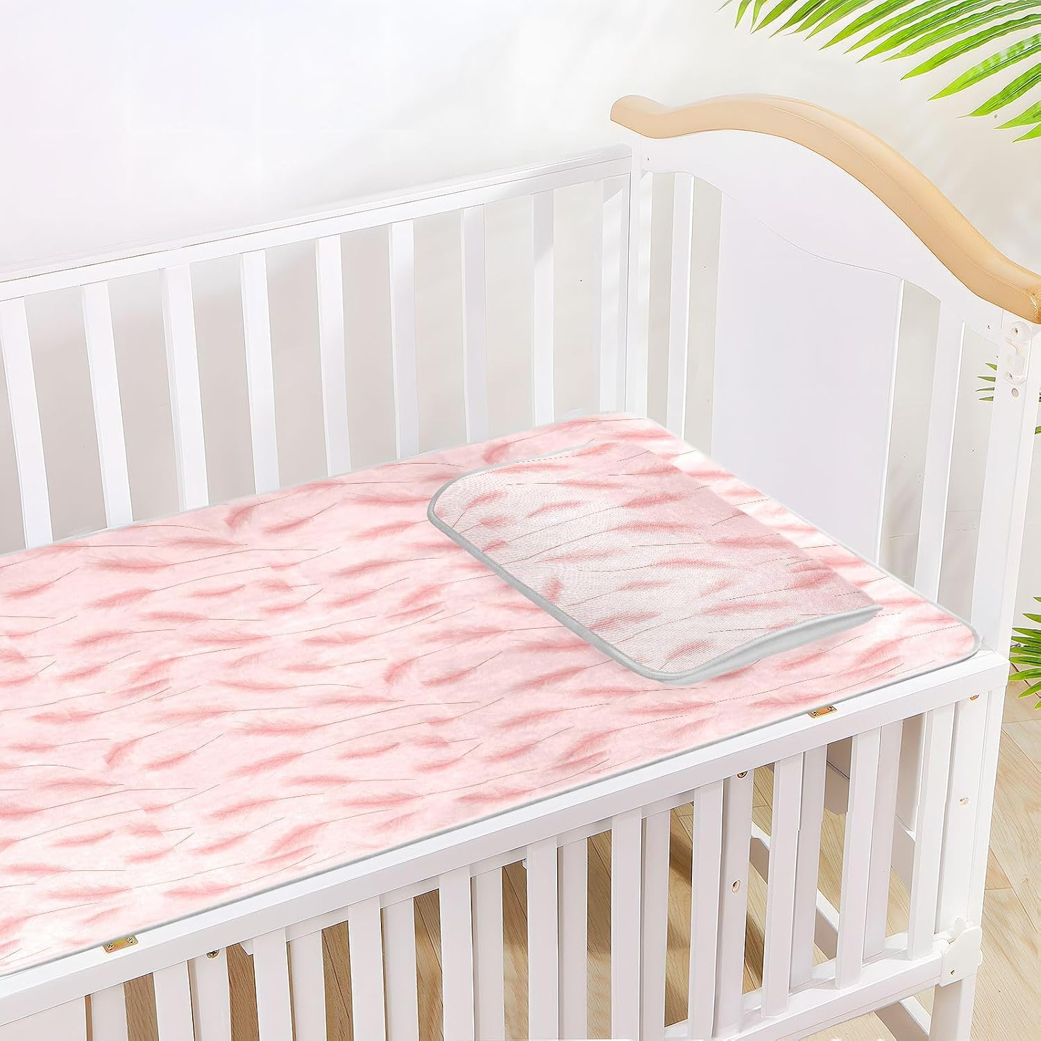 Pink Valentine Romantic Lavender Cooling Baby Play Mattress 28" x 52" Breathable Pads for Kids for Baby&Toddler