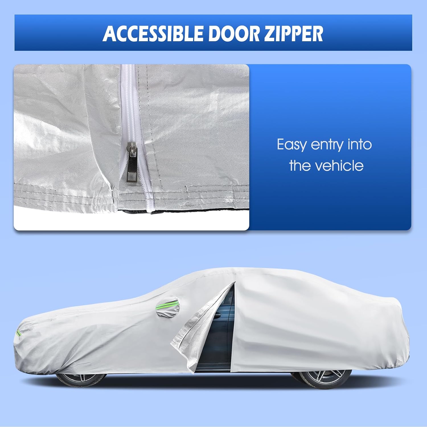 Custom Fit Car Cover for Mercedes Benz C-Class 2008-2025 Waterproof Sun & Rain Protection Silver