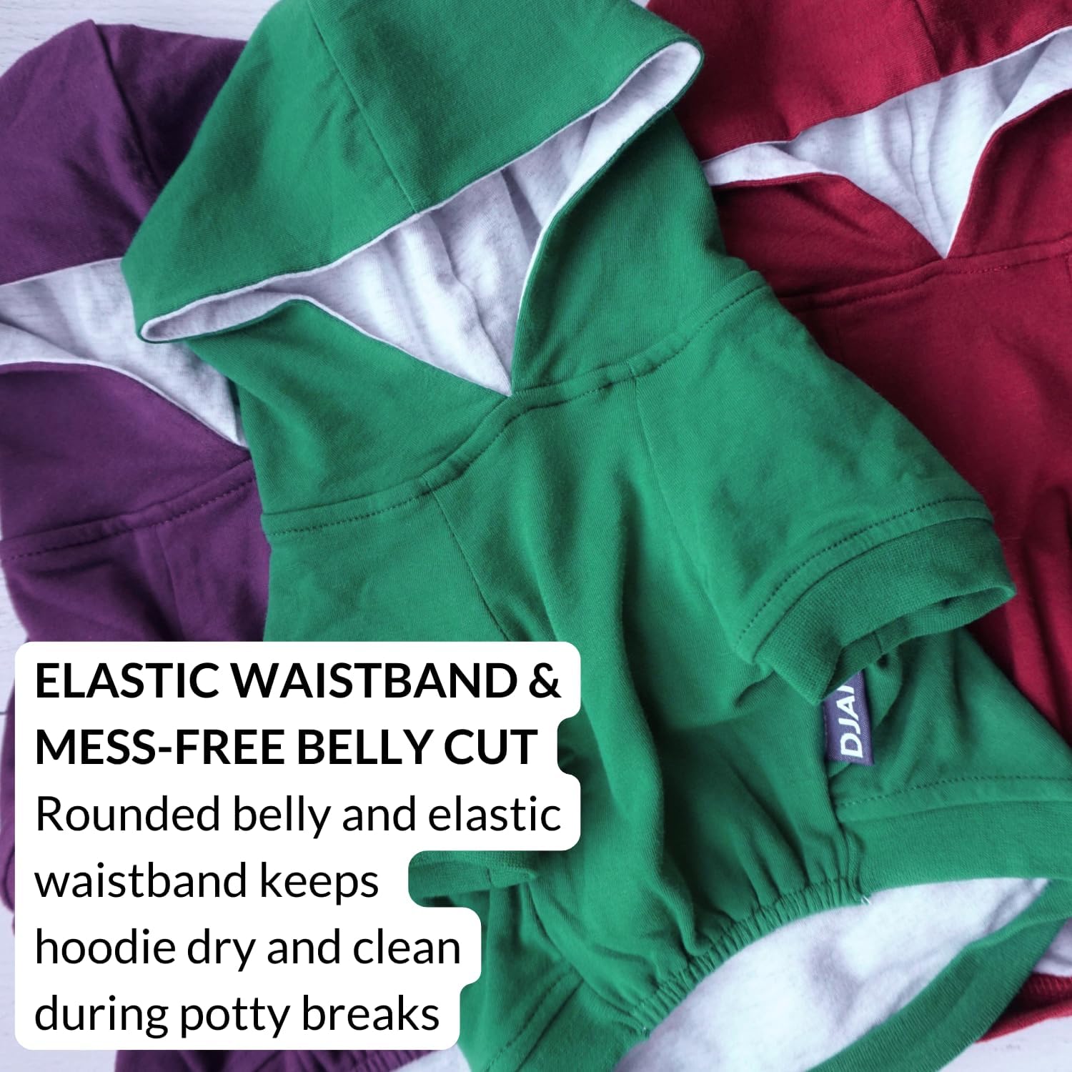 DJANGO Dog Hoodie – Warm Winter Dog Sweater & Fully Lined, Cozy Sweatshirt for Small & Medium Dogs, Dachshunds – Soft, Stretchy, Puppy Hoodie with Leash Portal, Elastic Waistband – Forest Green, Small