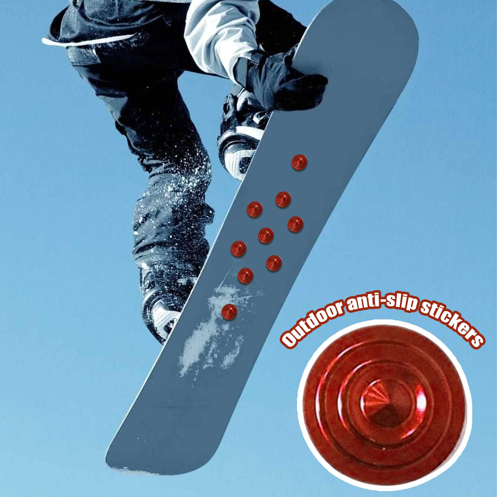 Lot de 9 patins antidérapants pour snowboard