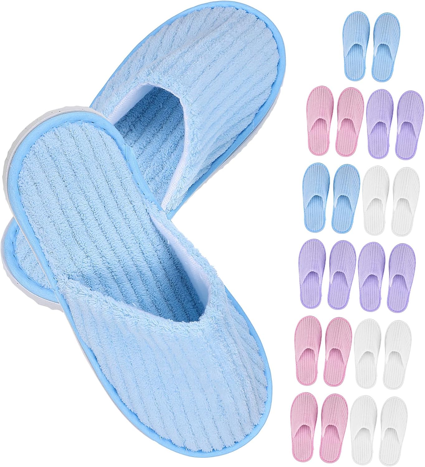 VICASKY 12Pairs Disposable Non Slip House Slippers for Guests Comfortable Spa Slippers for Home Yoga Studios and Events