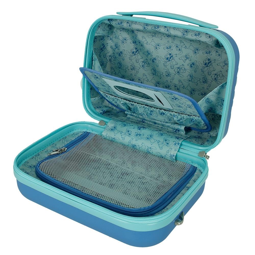 Joumma Disney Travelling with Stitch Nececer adaptowalny niebieski 29 x 21 x 15 cm twardy ABS 9,14 l 2,8 kg, niebieski, jeden rozmiar, krawat, możliwość dopasowania, NIEBIESKI, Jeden rozmiar, Nececer