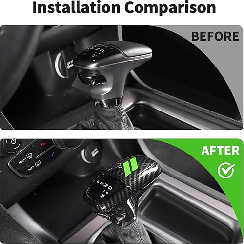 Miniatura 9 de JWWY Pomos de palanca de cambios para Dodge Challenger Charger 2018-2023 Durango Accessories 2015-2023 Fibra de carbono blanca, 3 piezas