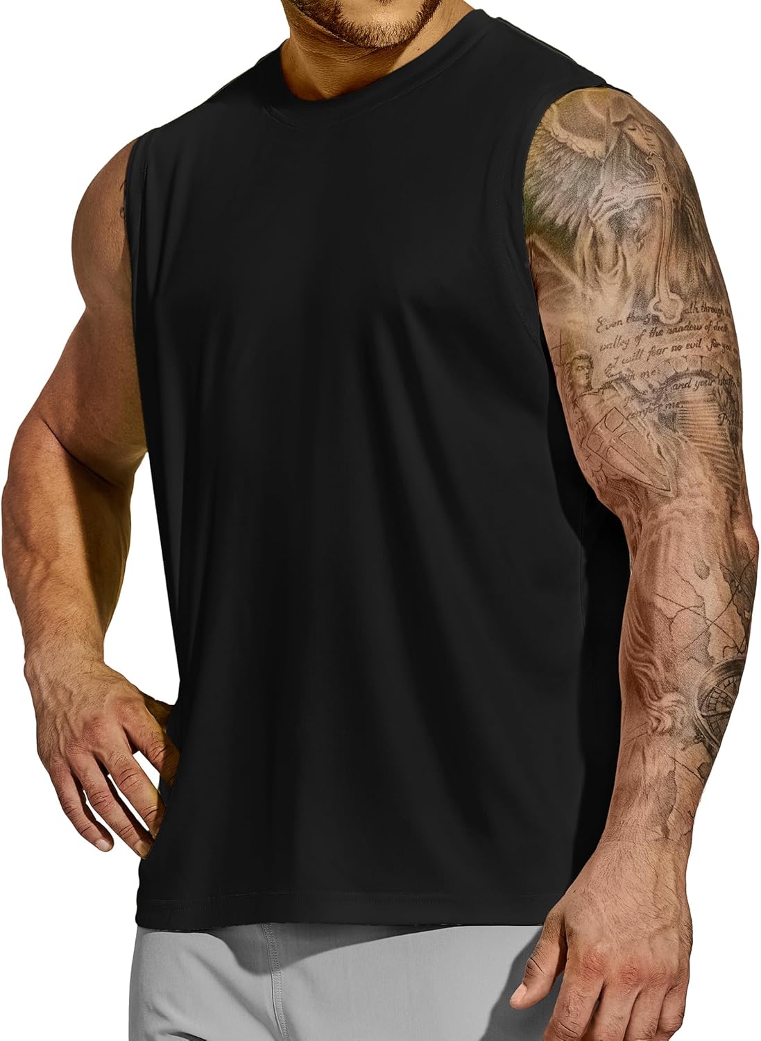 MIER Mens Workout Tank Tops Quick Dry Sleeveless UPF 50+ Muscle Tee Shirts for Athletic Gym Running Swim Beach Training - Image 3