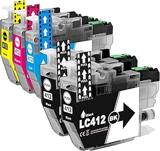 LC412互換インク[LC412-4PK + LC412BK合計5セット] | 対応機種Brotherブラザー J7300CDW MFC-J7300CDW J7300CDW MFC-J7100CDWプリンタ標準容量 最新IC残量表示（BK*2/C/M/Y）