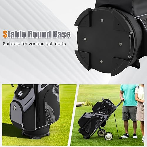 Vista 8 de ULTIMATE Bolsa de carrito de golf de 14 vías, bolsa de golf con bloqueo superior moldeado y separadores de longitud completa, bolsa de golf portátil