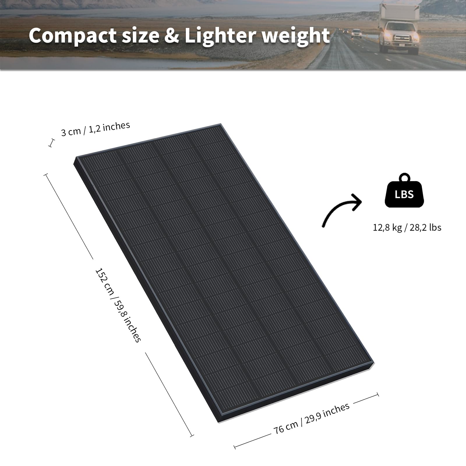Monokristallines N-Typ 240W Solarpanel 12V in Schwarz – Effizientes Solarmodul für Wohnmobil, Boot, Balkon, Dach sowie 12V Batterien und mobile Kraftwerke