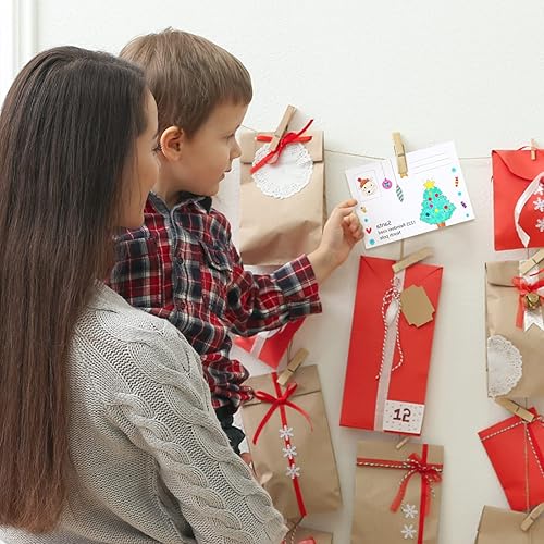 Miniatura 5 de Spiareal Juego de 24 cartas para colorear tu propia carta a Papá Noel DIY con sobres, kit de letras de Papá Noel para colorear para niños,