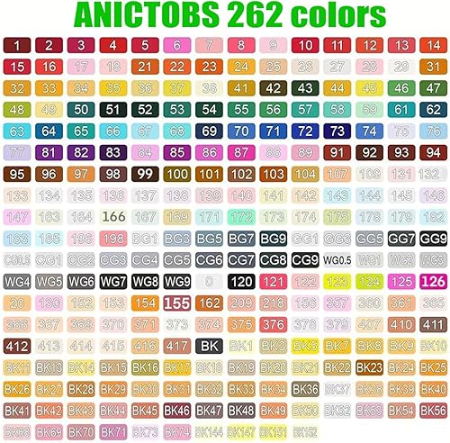 Marcadores de alcohol de 262 colores con soporte base, marcadores de dibujo artístico, perfectos para estudiantes, niños y adultos, cómics, bocetos,