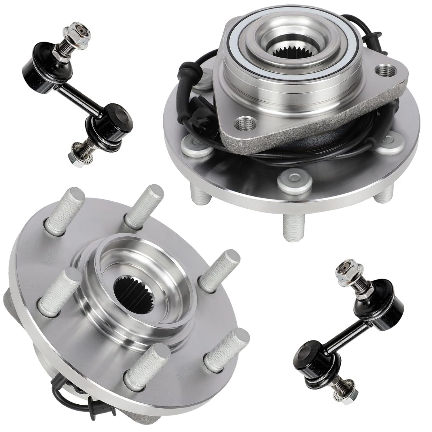 Detroit Axle - 4pc Front Wheel Bearing Hubs Kit for 2011-2013 INFINITI QX56