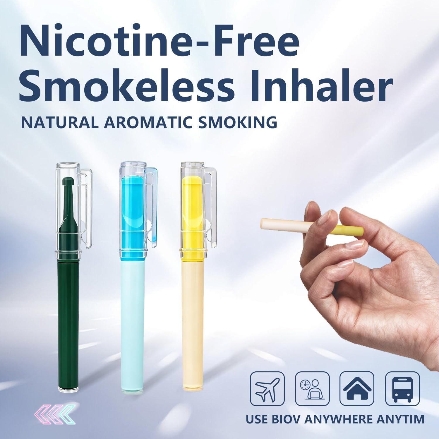 Quit Smoking Inhaler Natural, Non Electric Flavored Air Refreshing Support