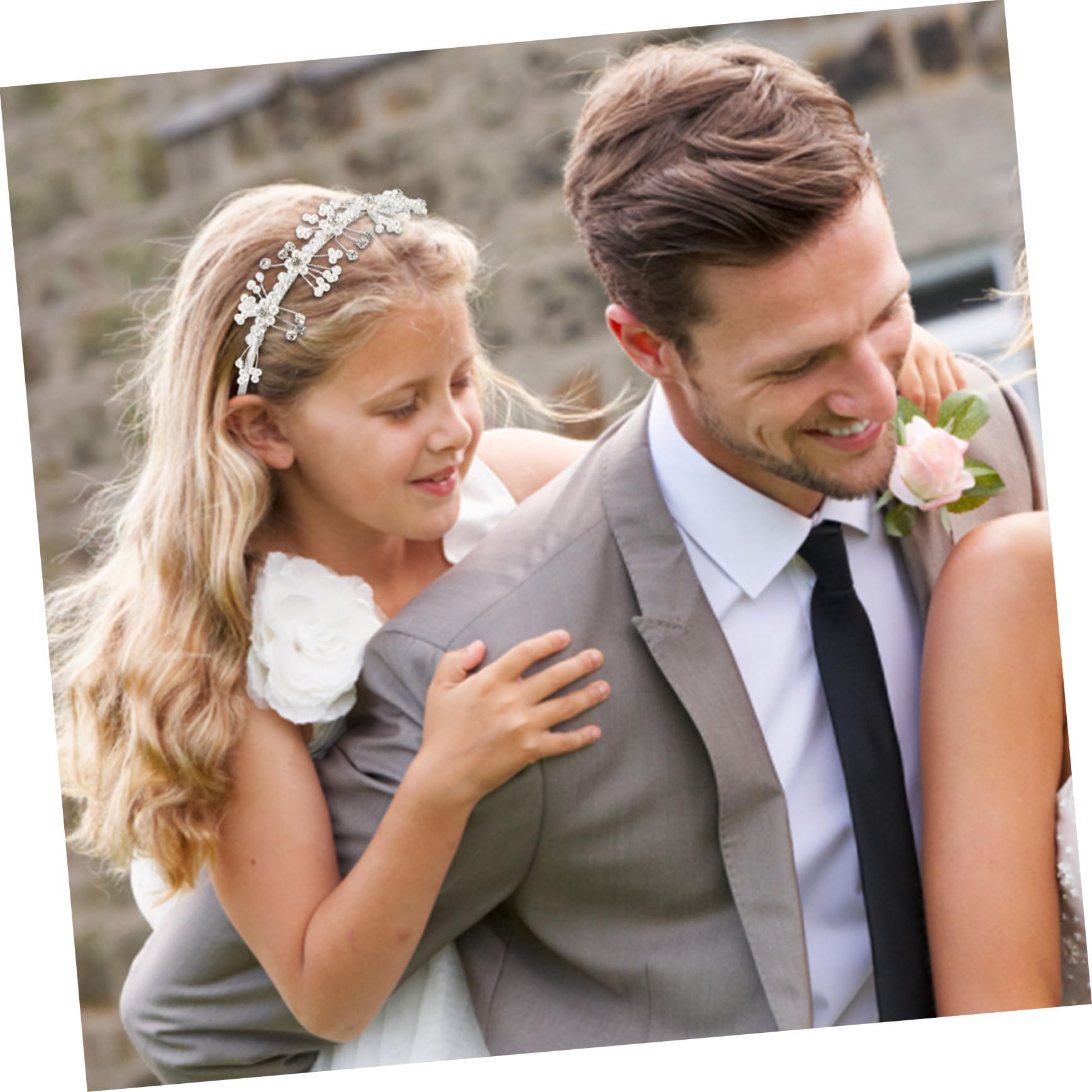 VICASKY 5 Pezzi Cerchietto per con e Fascia per Accessorio Sposa Versatile e per Feste e Matrimoni