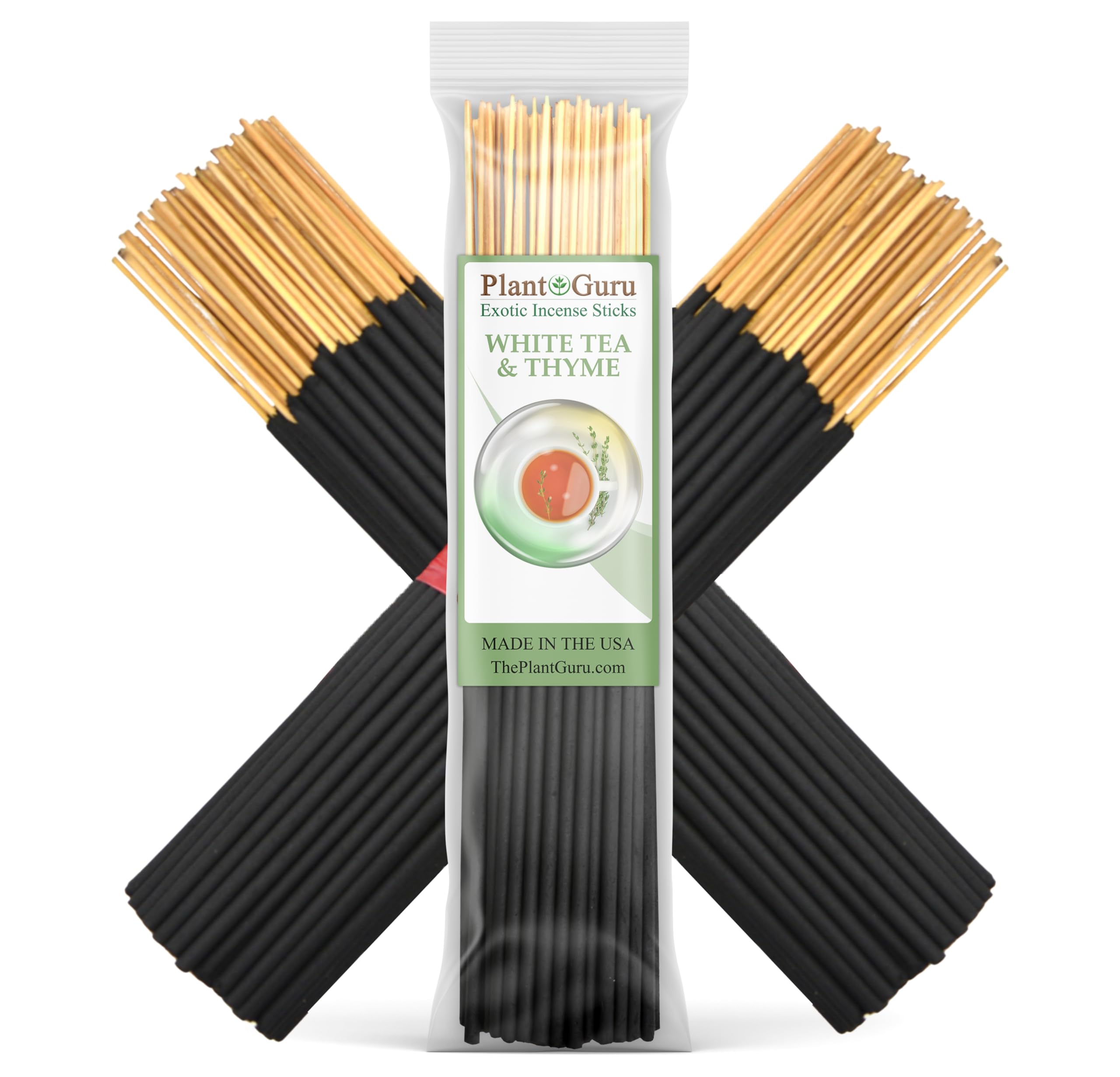White Tea and Thyme Exotic Incense Sticks 7 Inch - Bulk 1 Bundle 85 to 100 Sticks - Natural 7" Long Lasting Aroma That Burns for 30 to 45 Minutes.