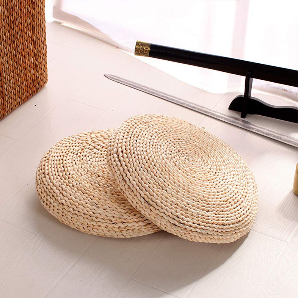 Cuscino da meditazione giapponese, con tatami giapponesi, cuscino naturale in paglia, cuscino rotondo per yoga, cuscino a maglia per giardino, decorazione della sala da pranzo