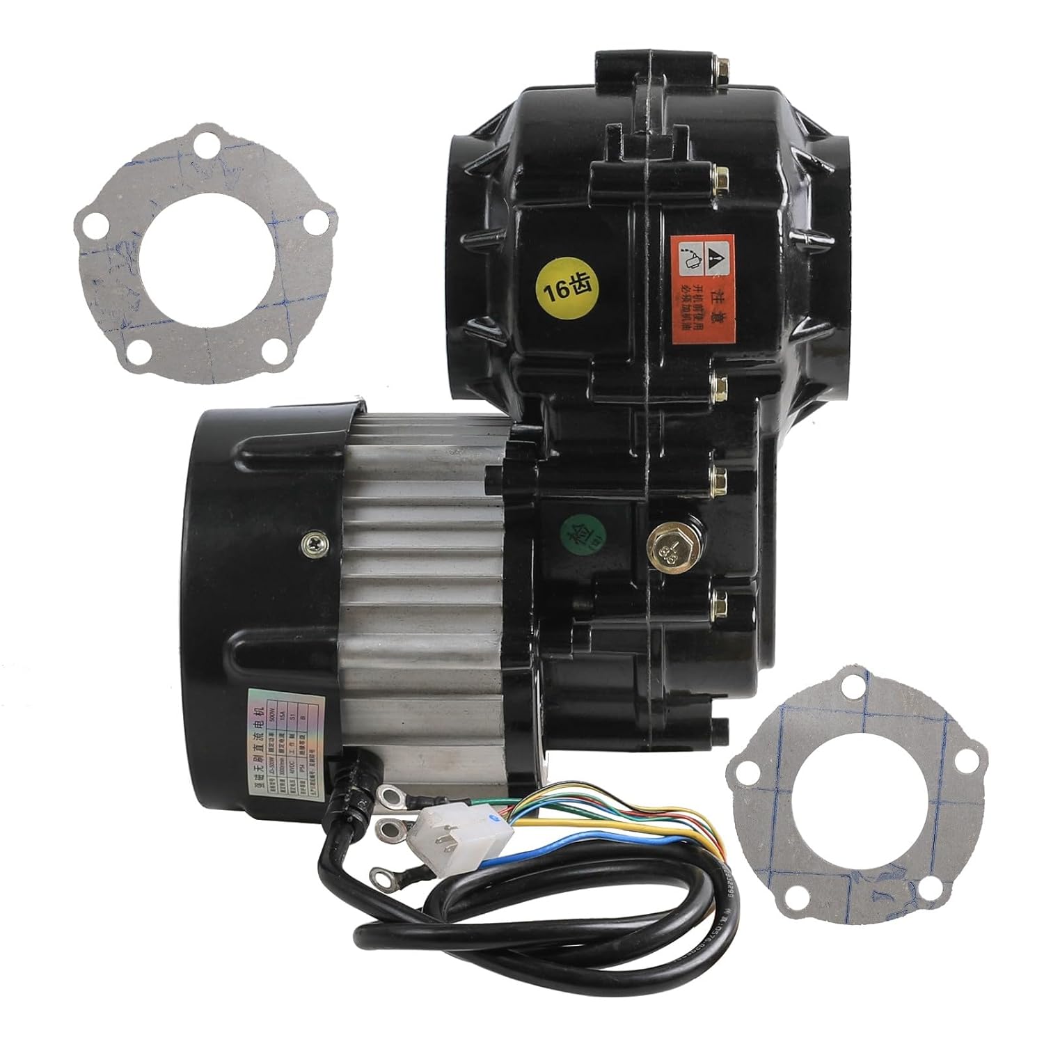 Automotive Replacement 48V 500W Brushless DC Motor and Differential Gear Box Assembly for Electric ATV Quad Go Kart Propulsion Drivetrain Set