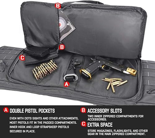 Miniatura 3 de Lancer Tactical 600 Denier poliéster doble carabina suave caso accesorios bolsas MOLLE Webbing secundario arma compartimiento rápido desmontar