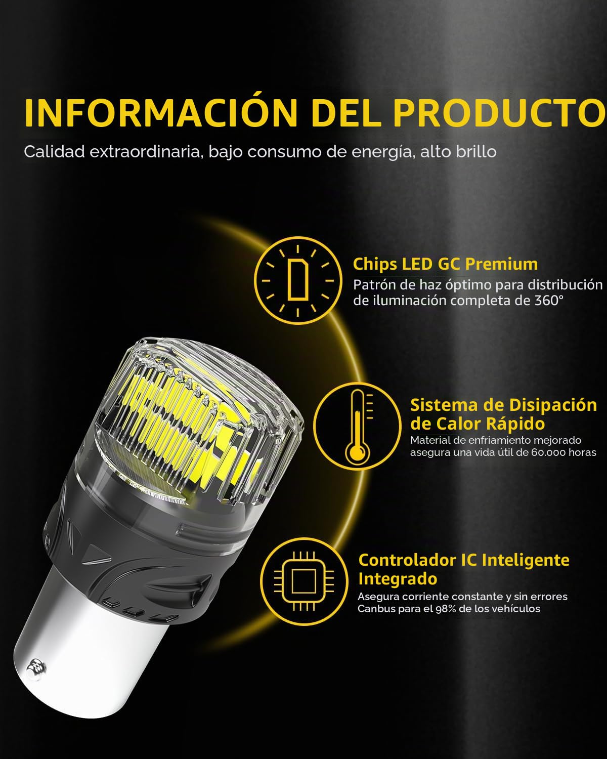 P21/5W 1157 BAY15D Bombillas LED 12V Super Brillante 2800LM 6000K Blanca 1016 1034 2357 Reemplazo Lámparas para Luz de Marcha Atrás Luz de Freno Luces Traseras, 2 Piezas