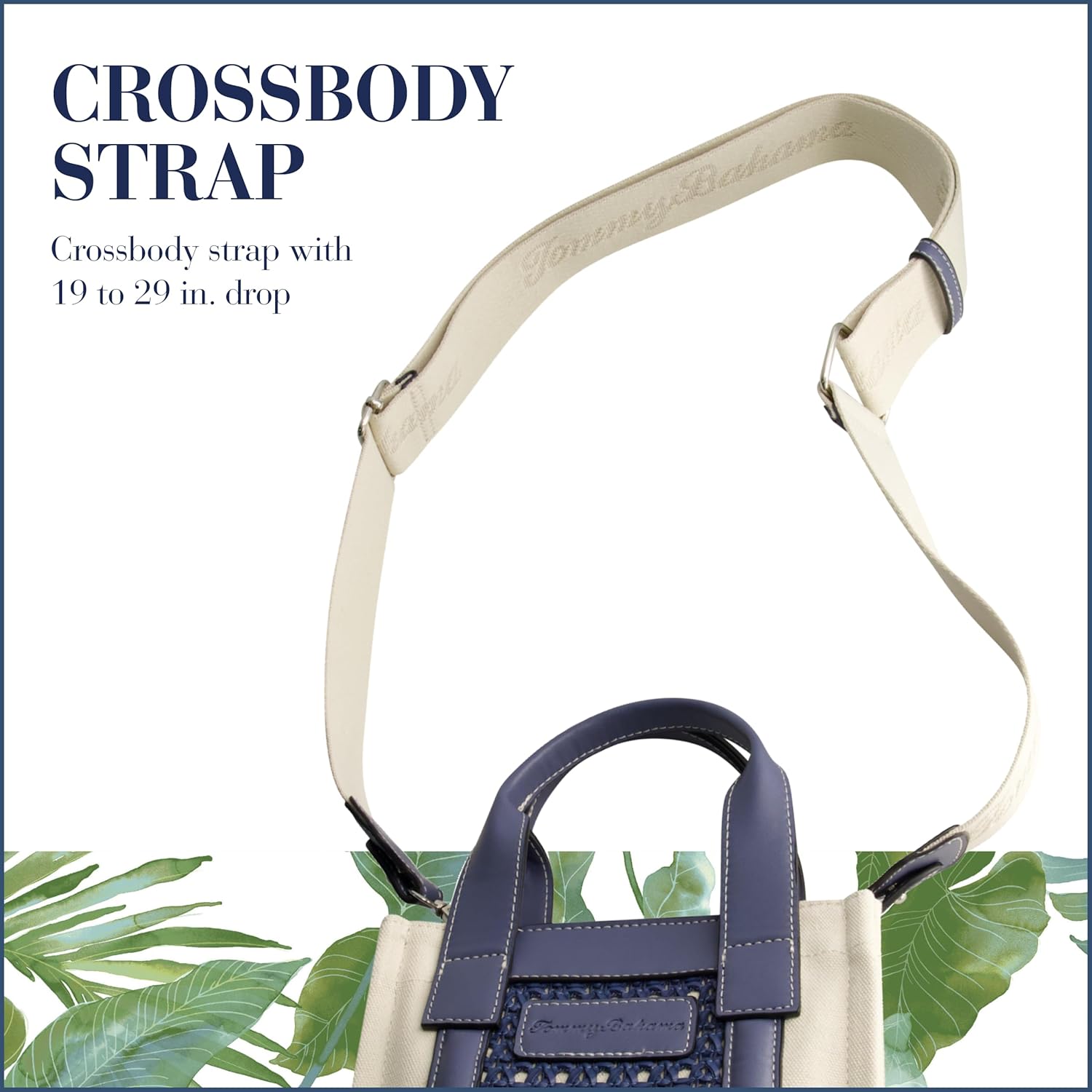 Tommy Bahama Tote Bag, Women's North/South Shoulder Bag with Woven Design and Adjustable Shoulder Strap, Blue - Image 4