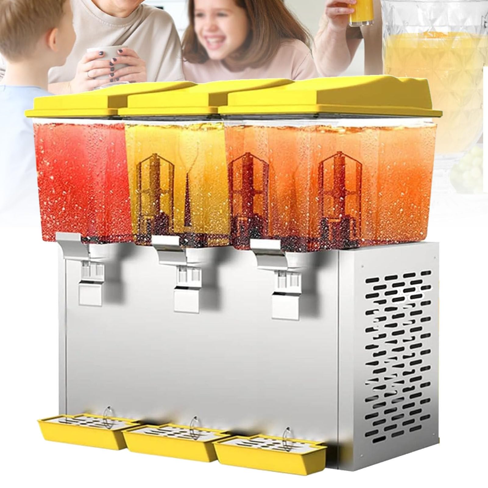 HCZKIUJY Drink Beverage Dispenser, 48L Stainless Steel Commercial Juice Dispenser for Parties, Ideal for Various Beverages at Home, Restaurants, and Bars (Yellow)
