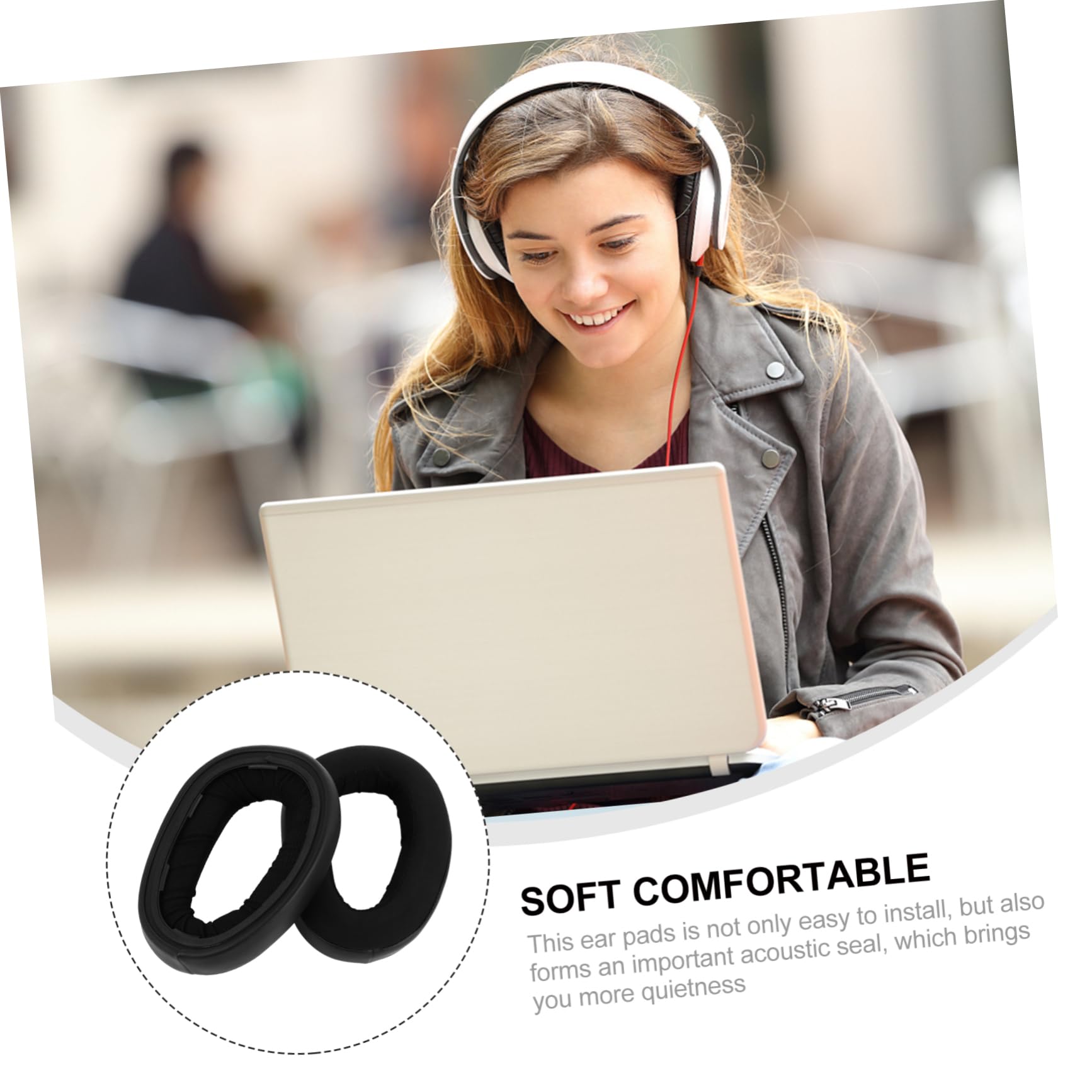 jojofuny 3paia Cuscinetti Auricolari Spugna Per Cuffie Ricambio Ergonomico Per Comfort Prolungato Compatibile Con Gsp