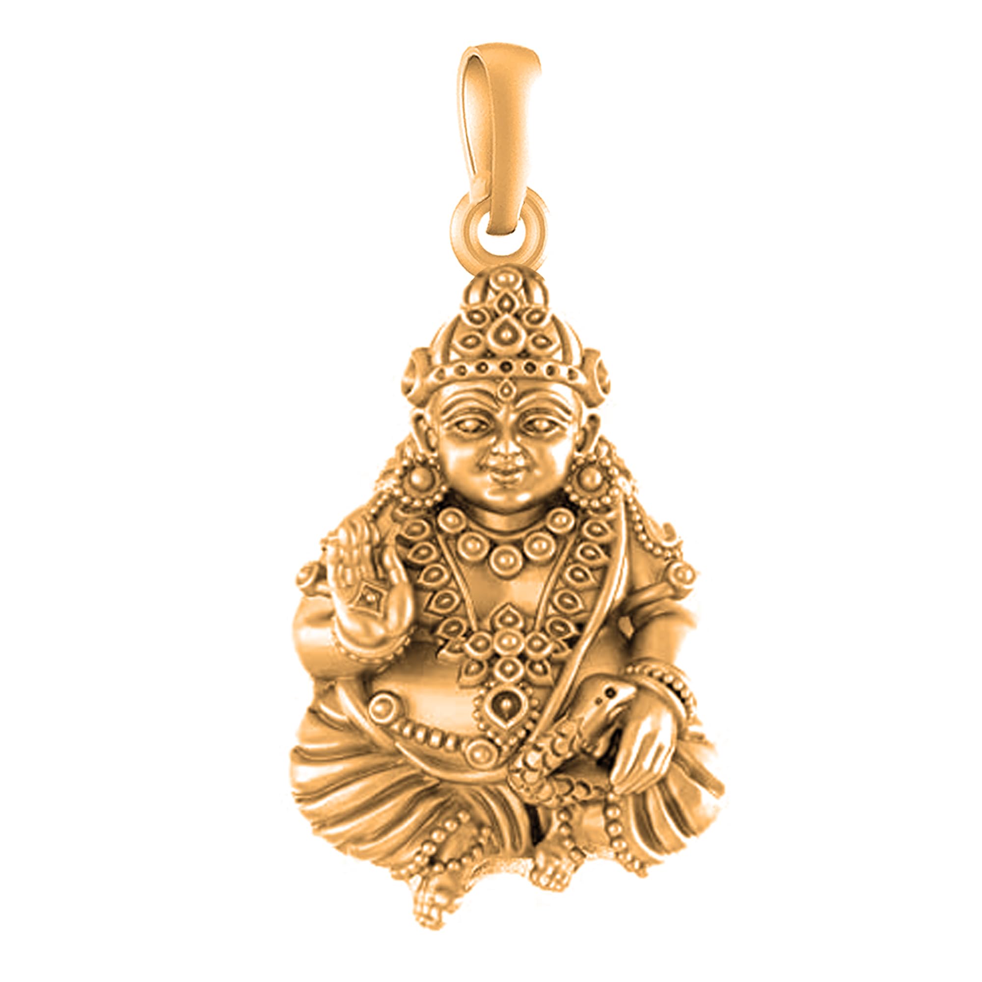 AKSHAT SAPPHIRE 925 Sterling Silver 22k Gold Plated God Kuber Pendant Lord Kubera Locket for Men and Women