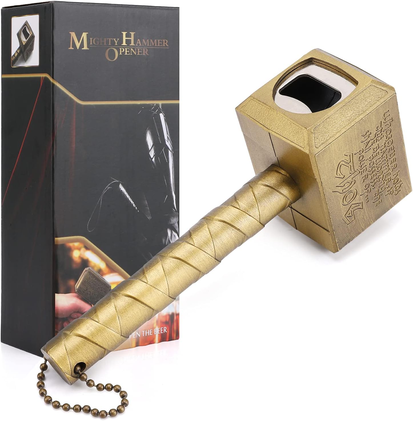 Bottle Opener - Lmaytech Upgraded Beer Opener Beer Bottle Opener with Magnet, Beer Gifts for Men, Husband, Dad, Boyfriend (Bronze)