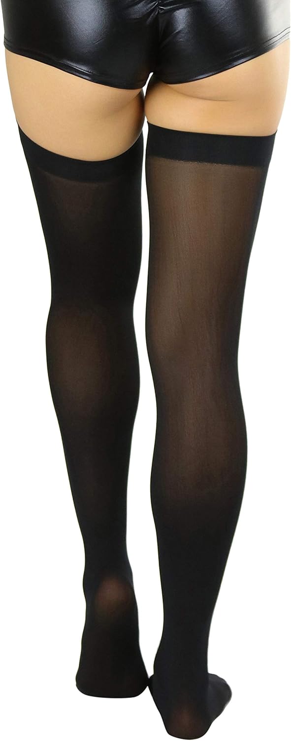 ToBeInStyle Women's Nylon Thigh High Schoolgirl Opaque Stockings - Image 2
