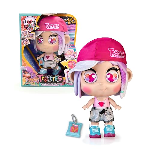 Trotties - Emma Luces Mágicas, muñeca Pelo Morado de Nueva York, Tiene Zapatillas con Luces de Colores y Sonido, Emoji Eyes, 3 años, Famosa (TFT11000)
