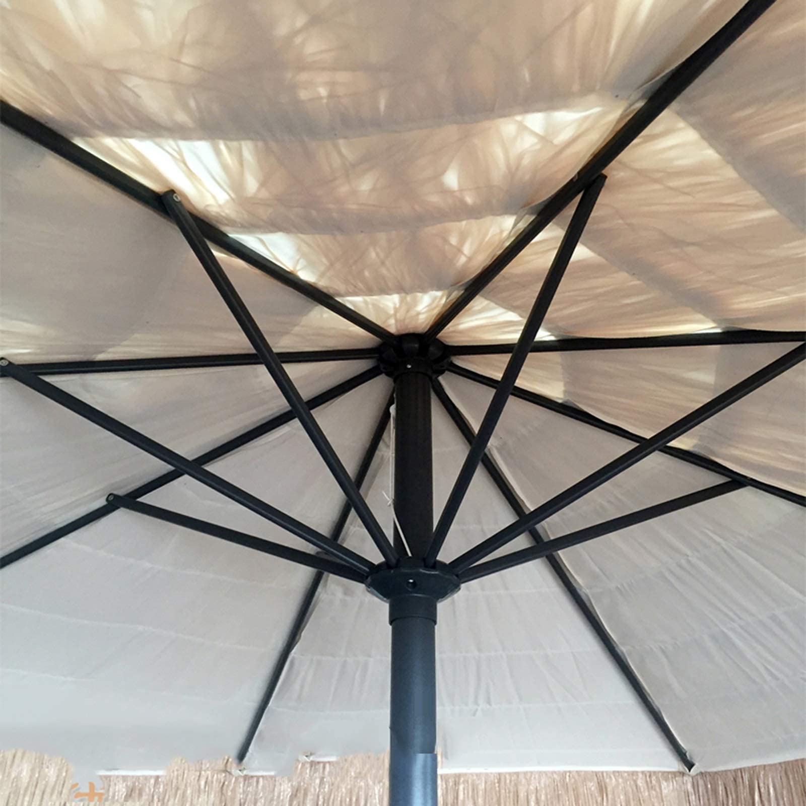 MRKU 2,7 m Sonnenschirm für den Außenbereich, Simulations-Strohschirm, Sonnenschirm, Terrassenschirm, Abnehmbarer Gartenschirm, verwendet für Balkon, Strand, Camping, Gewerbegebiet