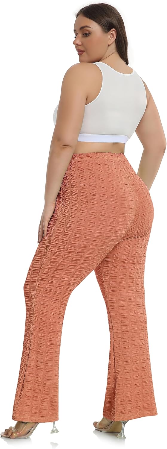 ZERDOCEAN Women's Plus Size Flare Leggings High-Waisted Bootcut Wide Leg Leggings Pants - Image 5