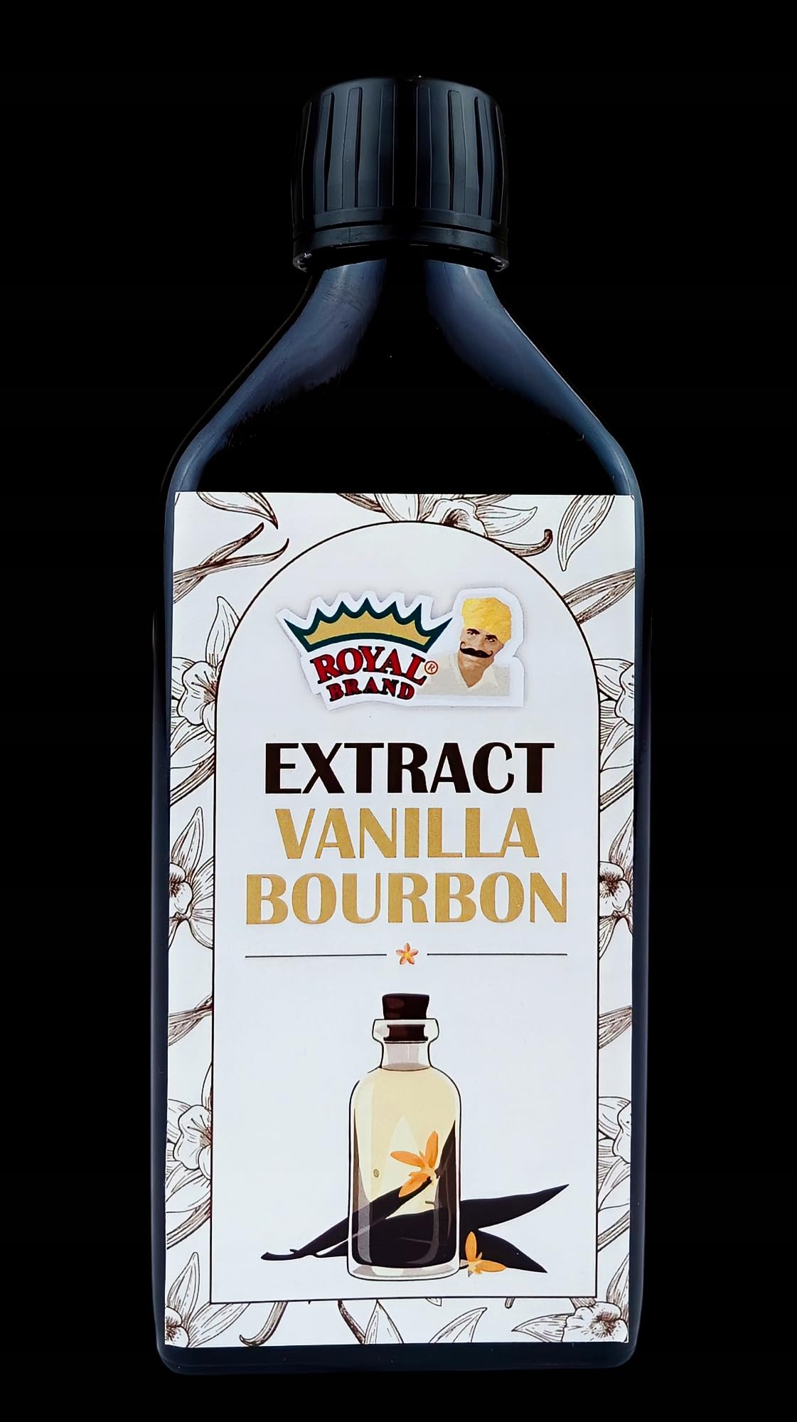 Royal Brand Ekstrakt z wanilii Bourbon, 250 ml, naturalny aromat w szklanej butelce. Ekstrakt z ziaren wanilii Bourbon, 100% naturalny, ekstrakt waniliowy idealny do pieczenia i deserów