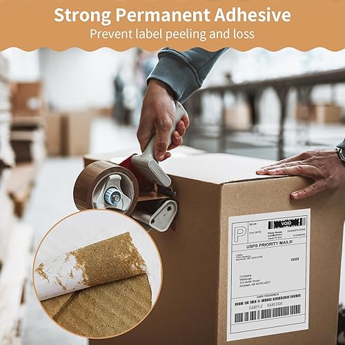 Miniatura 5 de Etiquetas térmicas directas de 4 x 6 pulgadas, etiquetas térmicas plegables en abanico compatible con Rollo, MUNBYN, iDRPT, Polono, Zebra, adhesivo