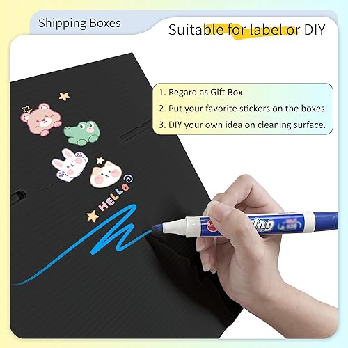 Miniatura 4 de Ahasolid Cajas de envío de 4 x 4 x 4, paquete de 30 cajas de envío pequeñas para pequeñas empresas, cajas de cartón negro de plástico impermeables