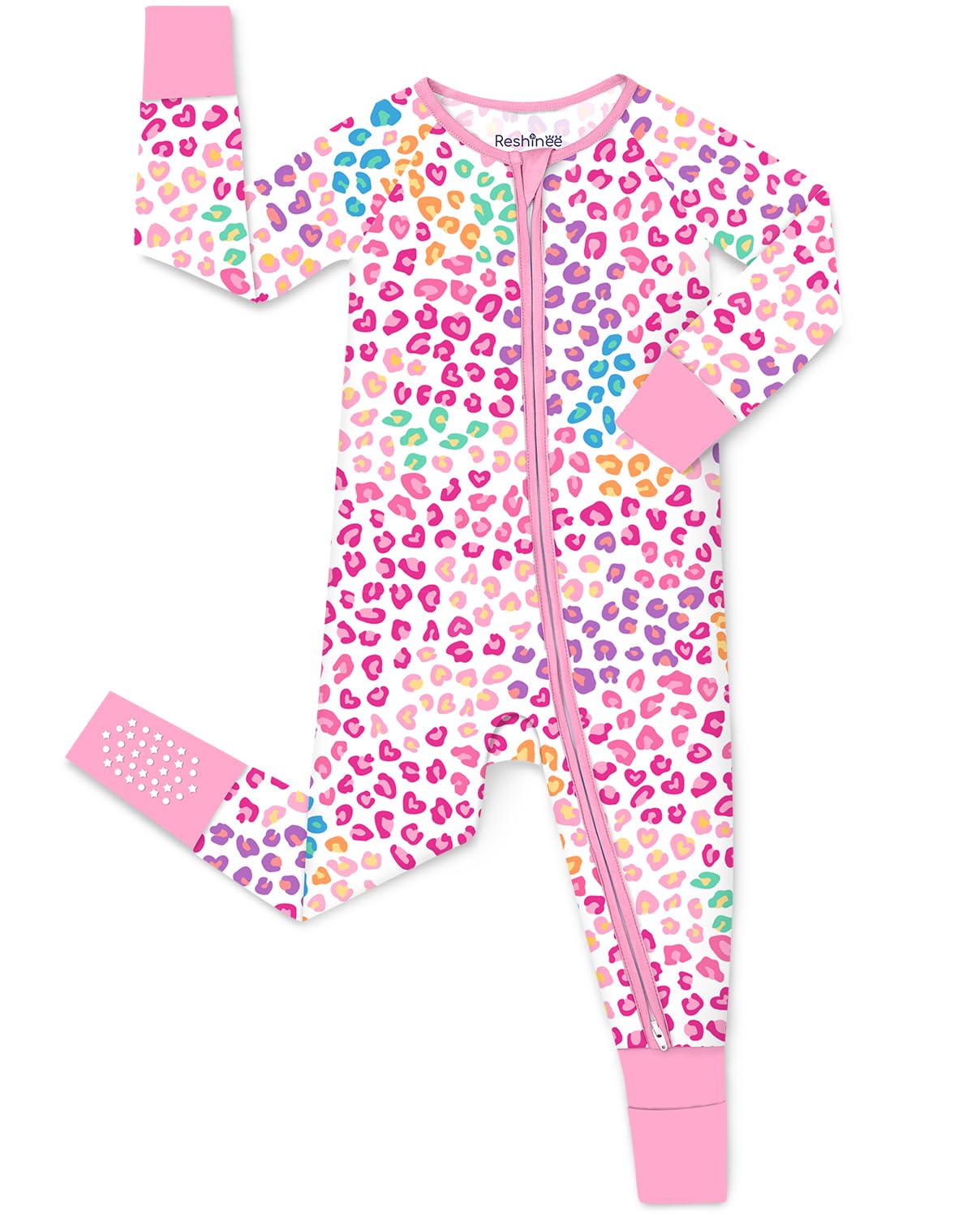babee Reshinee Viscose Derived from Bamboo Baby Footie Pajamas Convertible Newborn Sleeper for Baby Girl Zipper Onesie 0-24M
