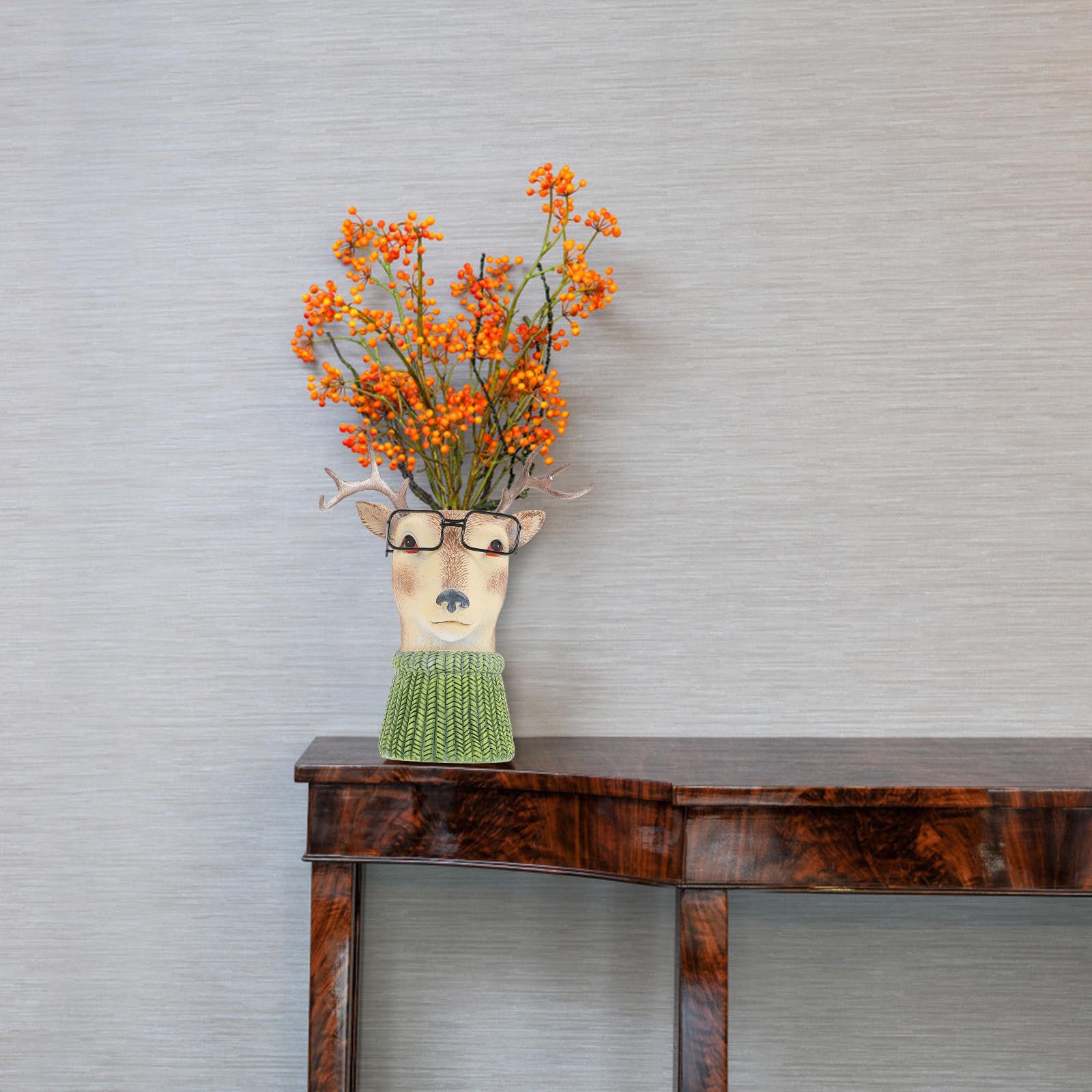 Luxshiny Kunstharz Tischblumenvase im Tierdesign Verschleißfest und Dekorativ als Haushaltsschmuck für Schlafzimmer und Raumdekoration Zufälliger Stil
