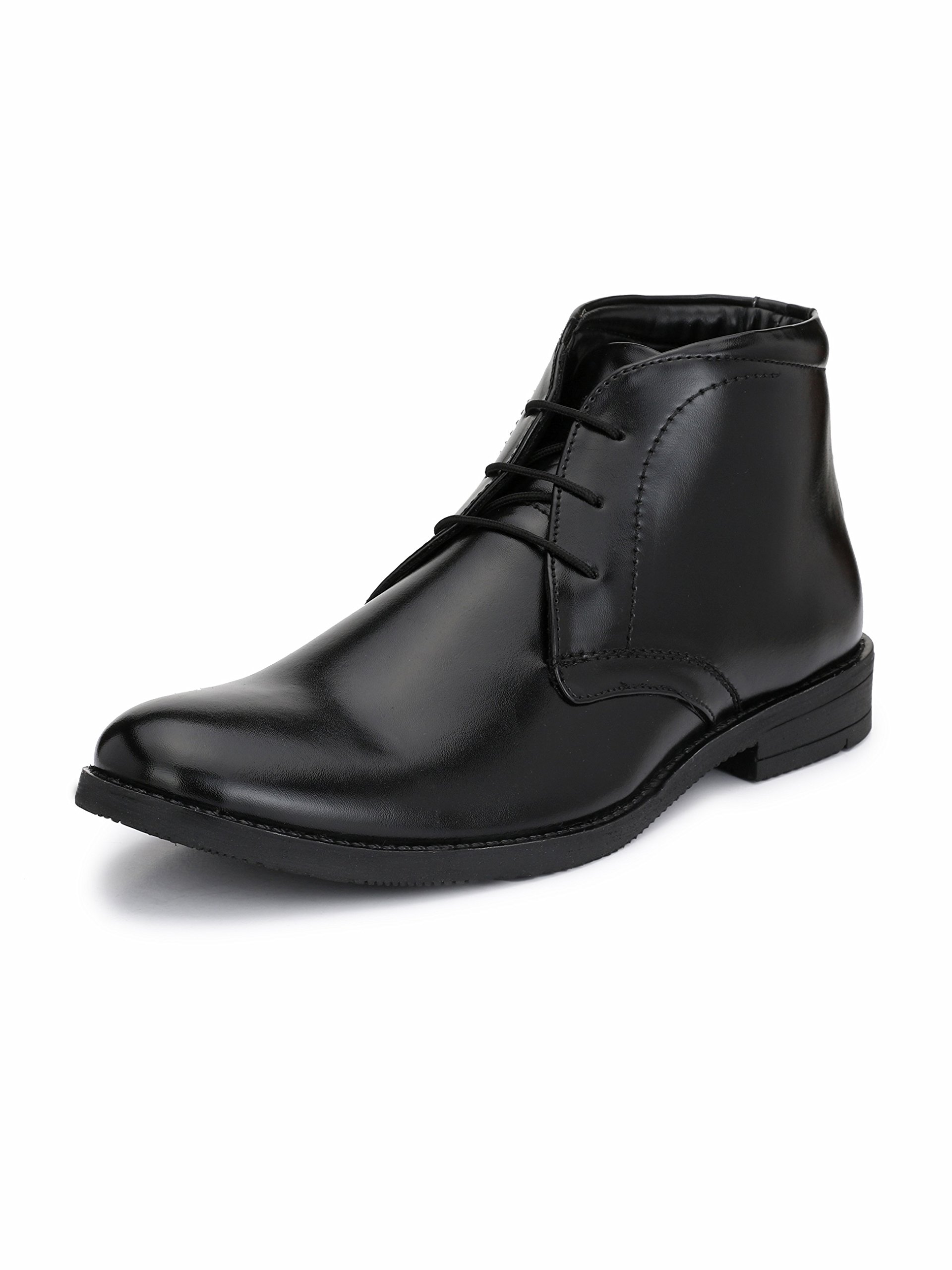 HiRELS Mens Black Semi Ankle Formal Shoes (B07B3FTS6R) Amazon Price History, Amazon Price Tracker